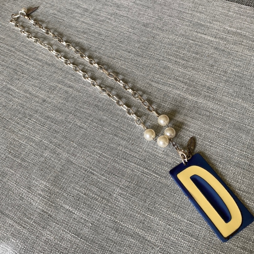 Plunder “D” tag charm and necklace